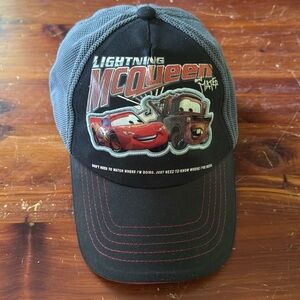 Vintage Kid’s Cars Lightning McQueen Adjustable Velcro Hat Y2K Style